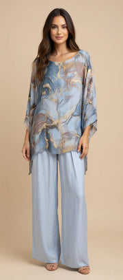 Classic Marble Print Silk Kaftan