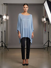 Classic Silk Poncho: Red / Missy