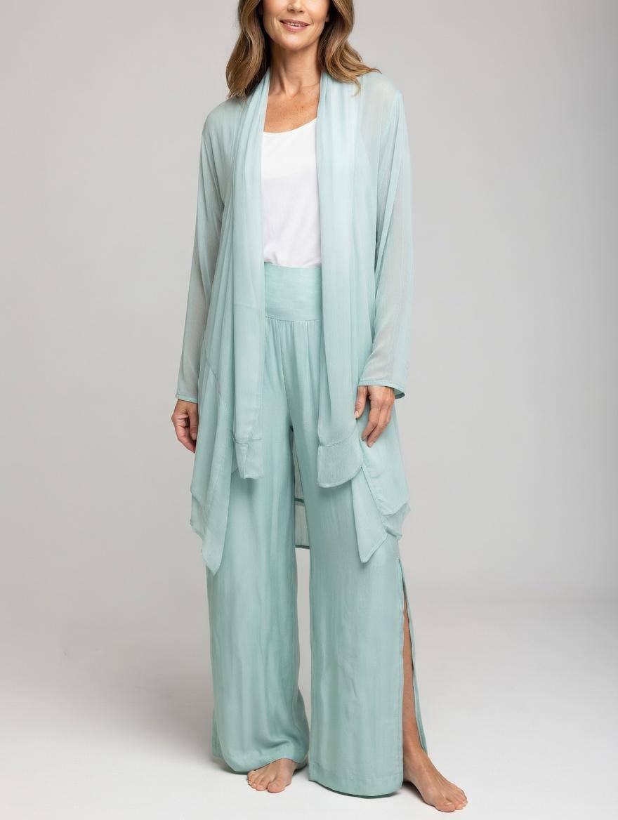 Split Leg Silk Trouser