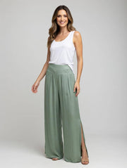 Split Leg Silk Trouser