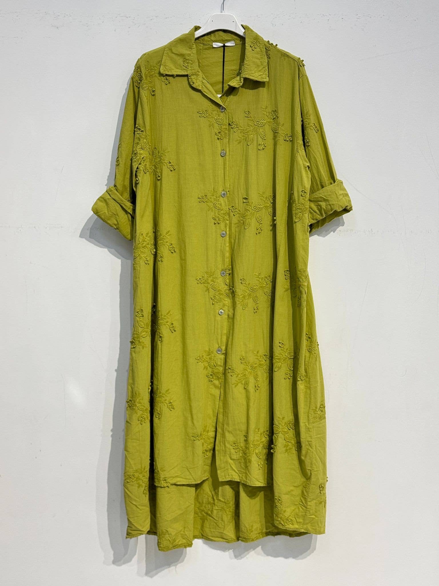 Embroidered Cotton Shirt Dress
