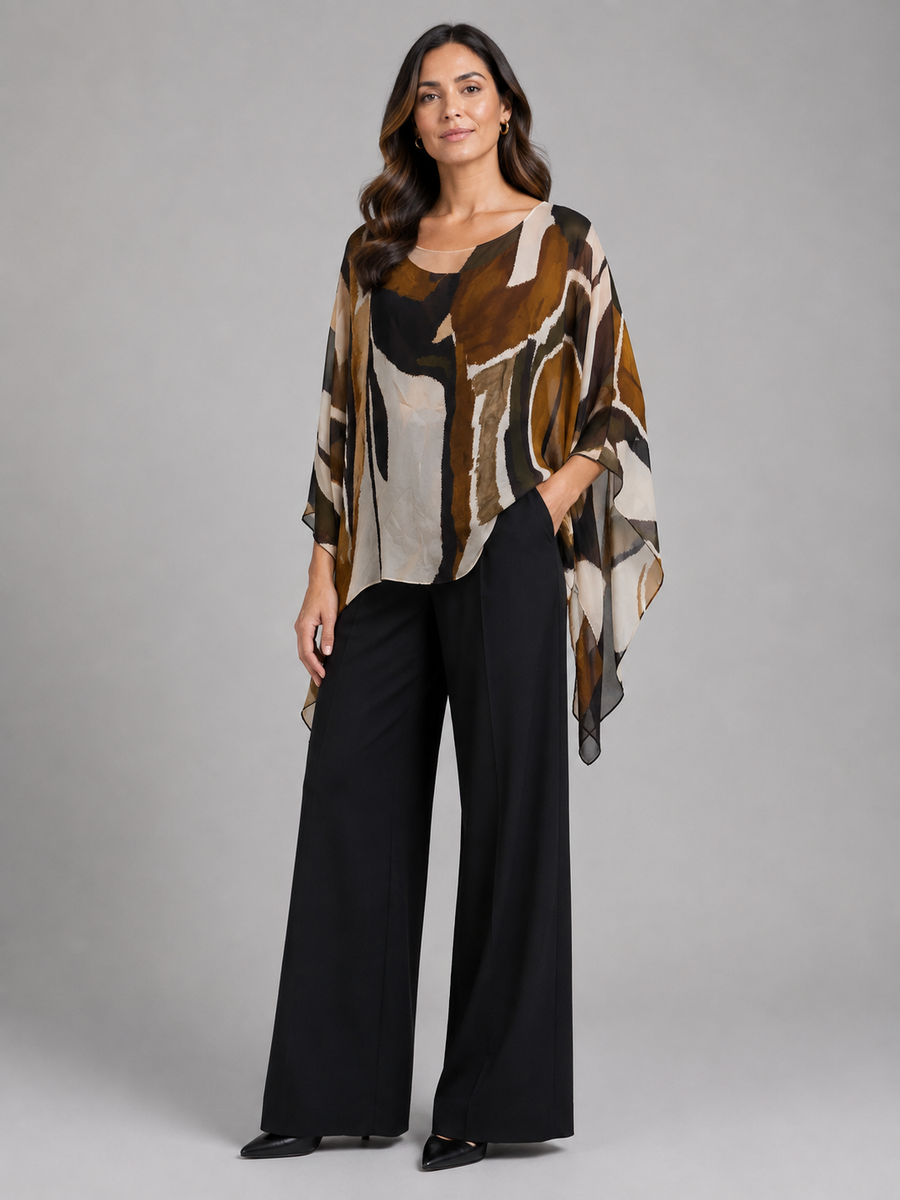 The Cassy Channel Silk Poncho