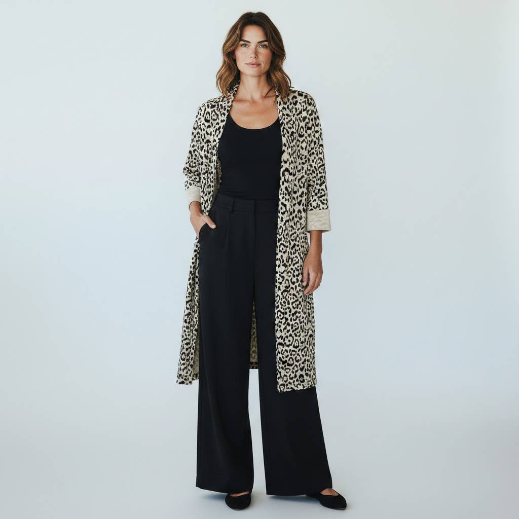 Stylish Animal Print Long Jacket