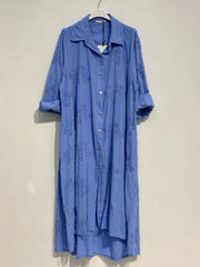 Embroidered Cotton Shirt Dress