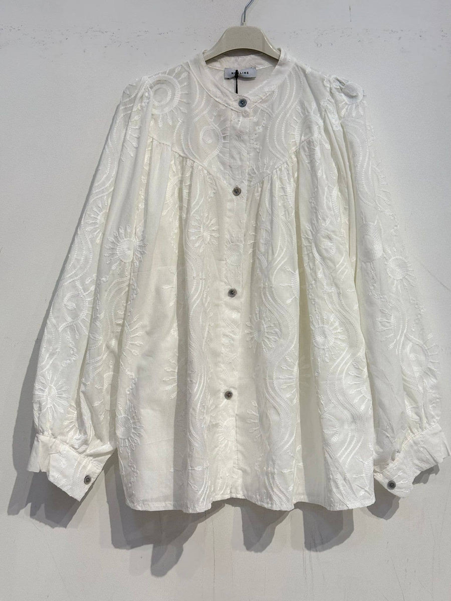 Embroidered cotton blouse