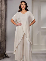 Long Crossover Silk Top