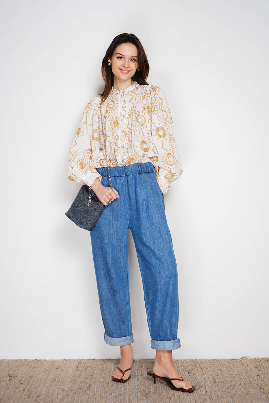 Embroidered cotton blouse