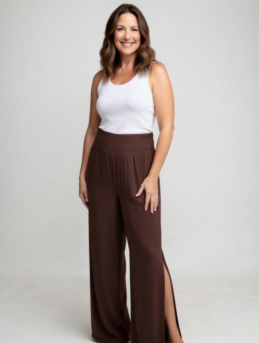Split Leg Silk Trouser