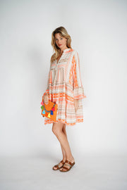 Printed Cotton Short Dress