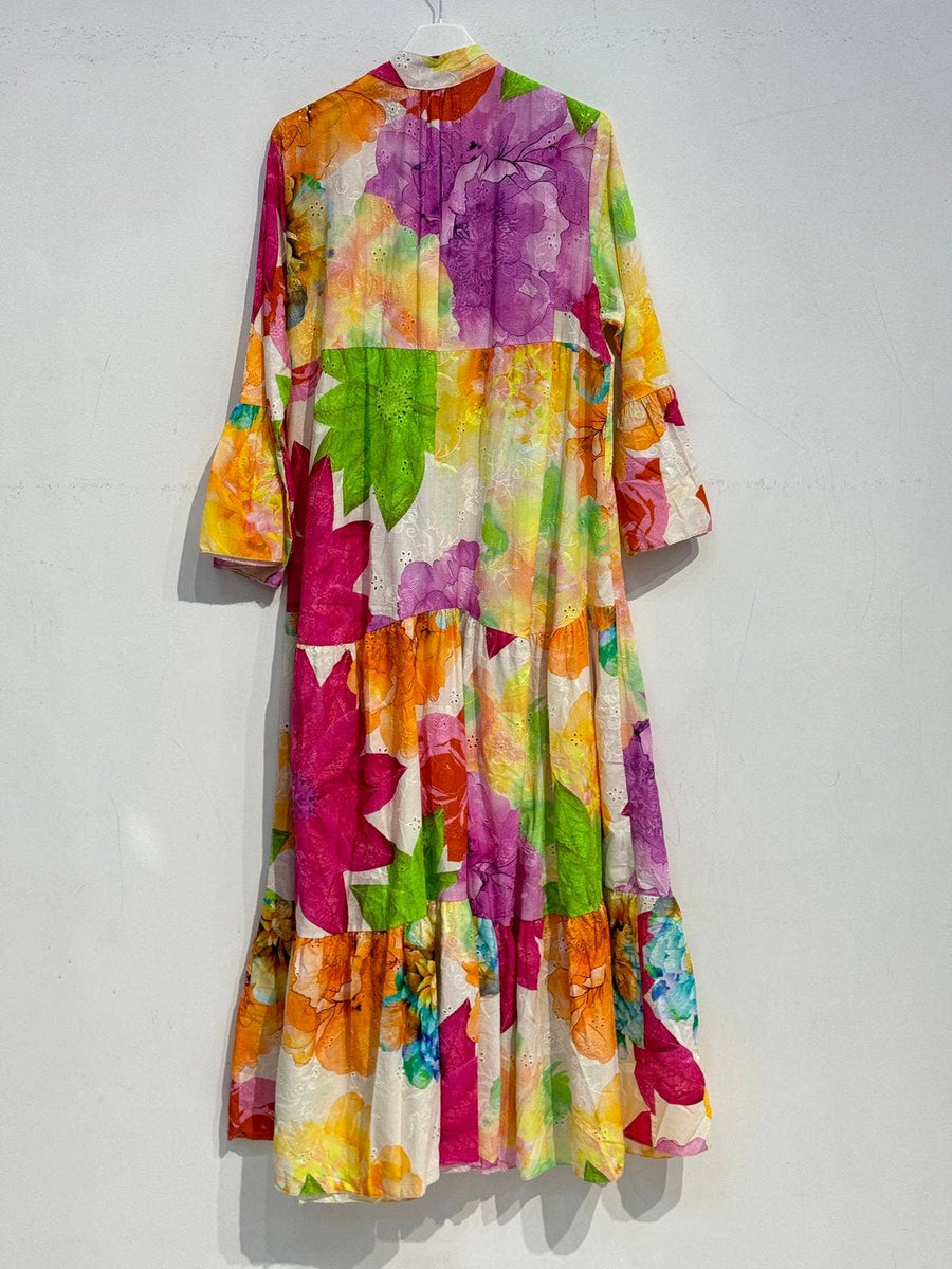 Embroidered Eyelet Print Dress