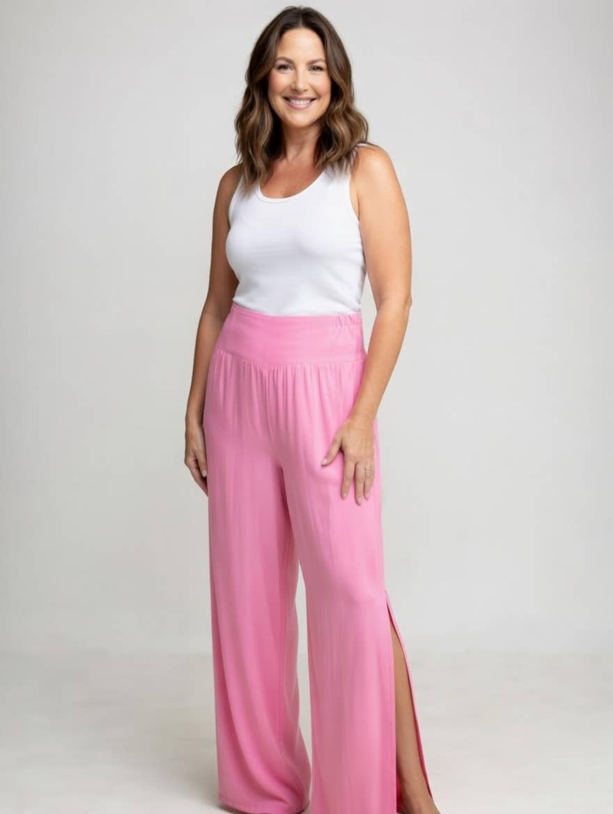 Split Leg Silk Trouser