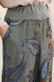 Patterned Linen Pants