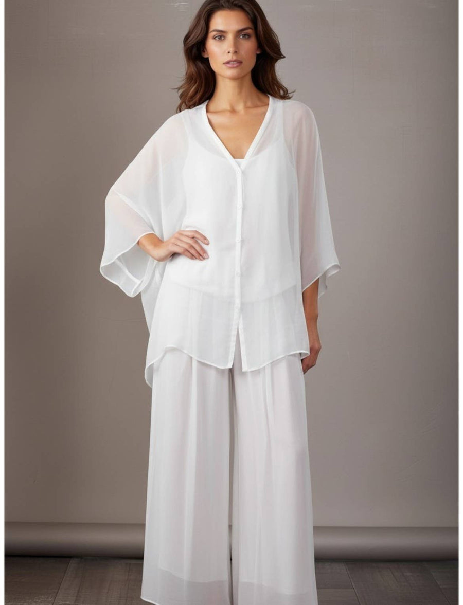 Thin Waistband Silk Trouser