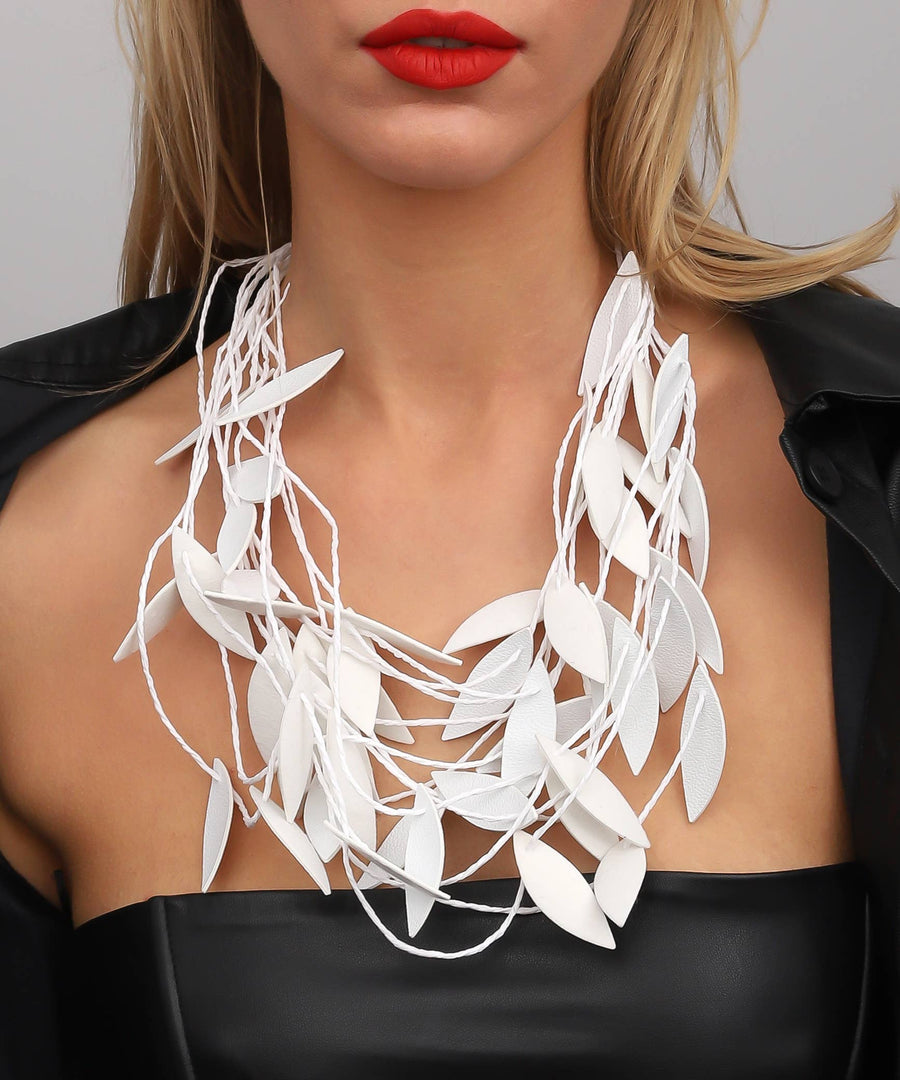 Handmade special design leather leaf jewelry set