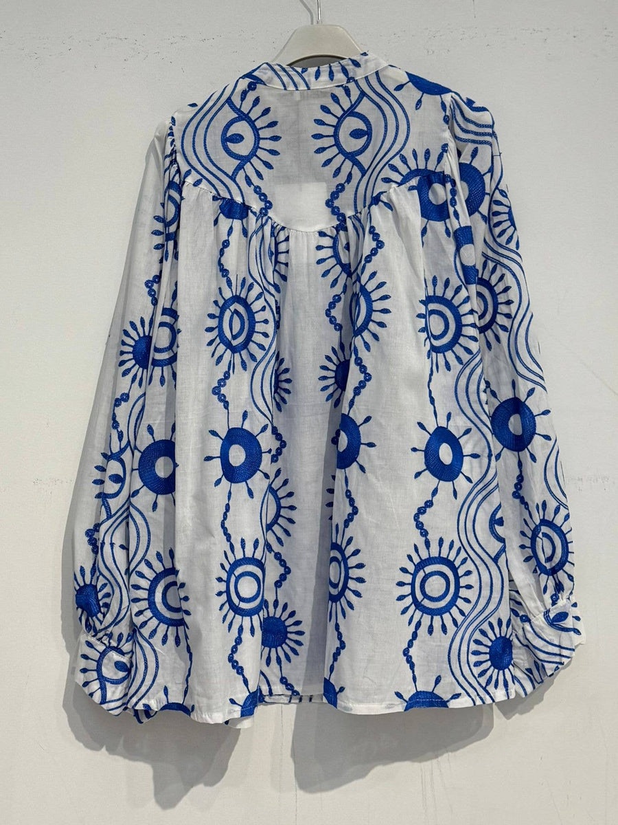 Embroidered cotton blouse
