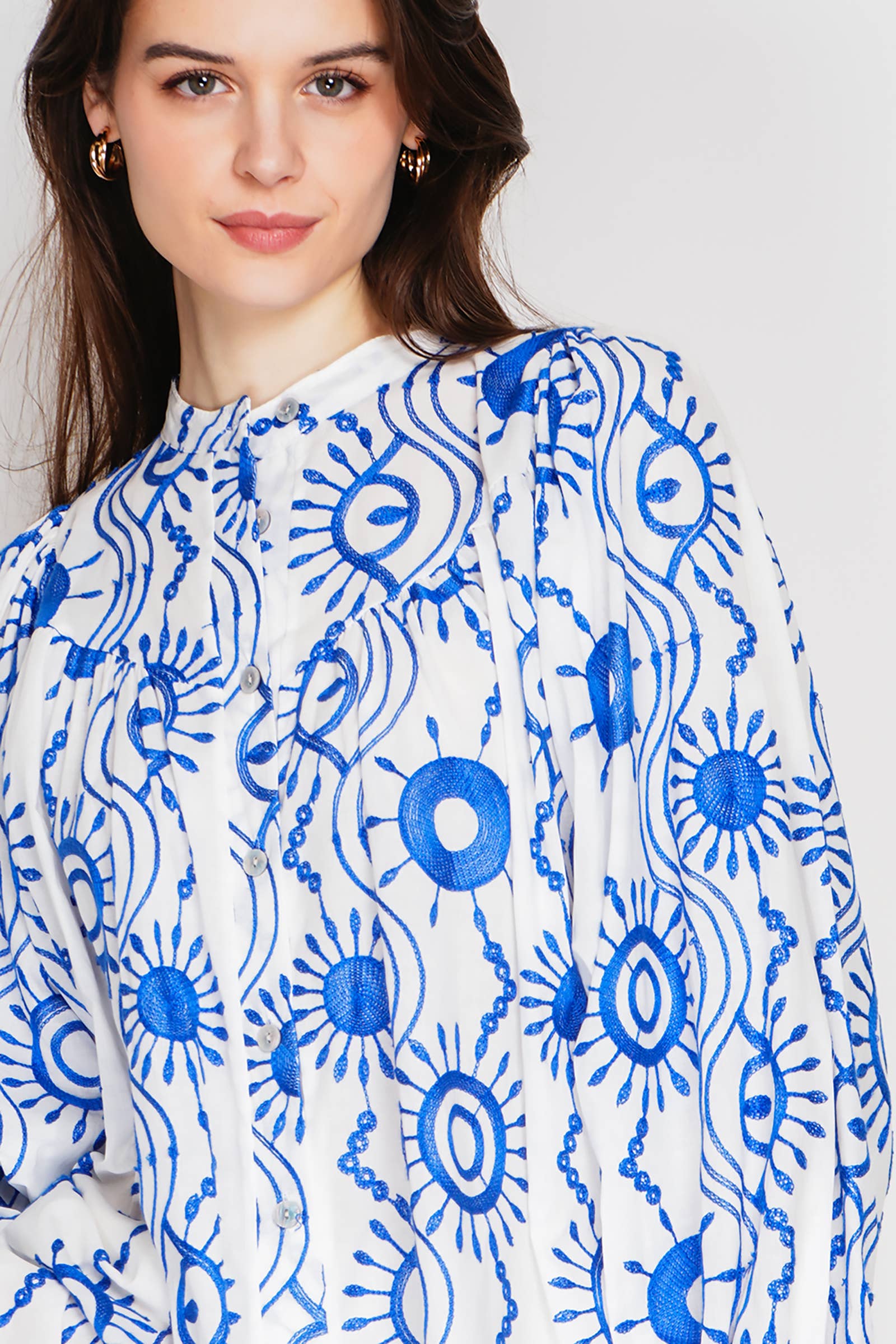 Embroidered cotton blouse