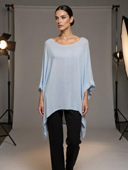 Classic Silk Poncho: Beige / Missy
