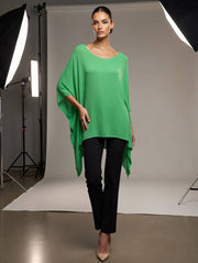 Classic Silk Poncho: Beige / Missy