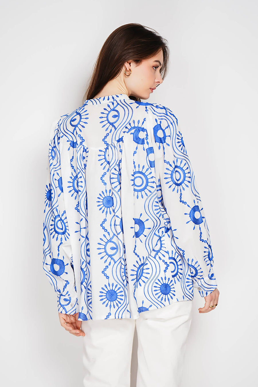 Embroidered cotton blouse