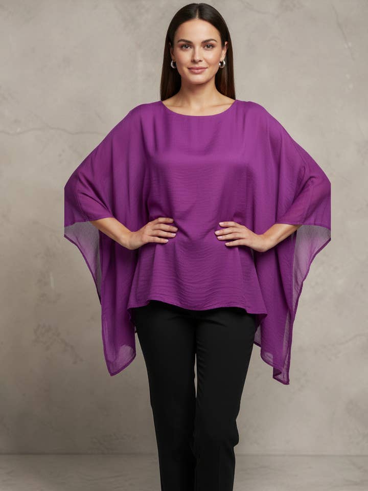 Classic Silk Poncho: White / Missy