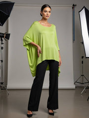 Classic Silk Poncho: Silver / Missy