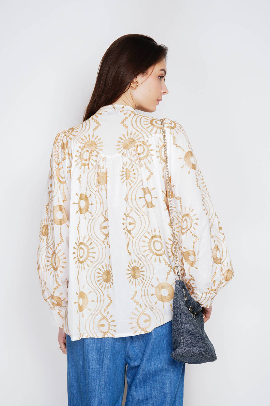 Embroidered cotton blouse