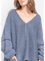 2-Pocket V-Neck Sweater