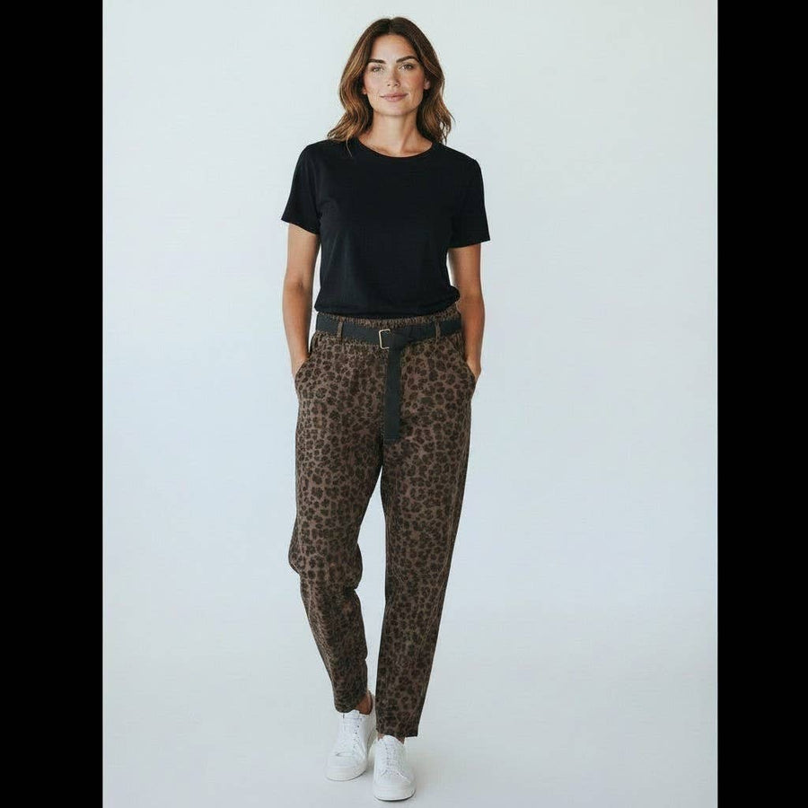 Animal Print Belted Magic Pants