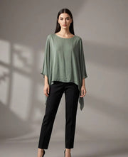 Classic Silk Poncho: Beige / Missy
