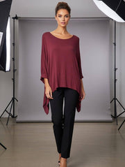 Classic Silk Poncho: Red / Missy