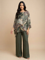 Classic Marble Print Silk Kaftan