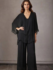 Thin Waistband Silk Trouser