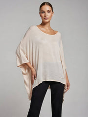 Classic Silk Poncho: White / Missy