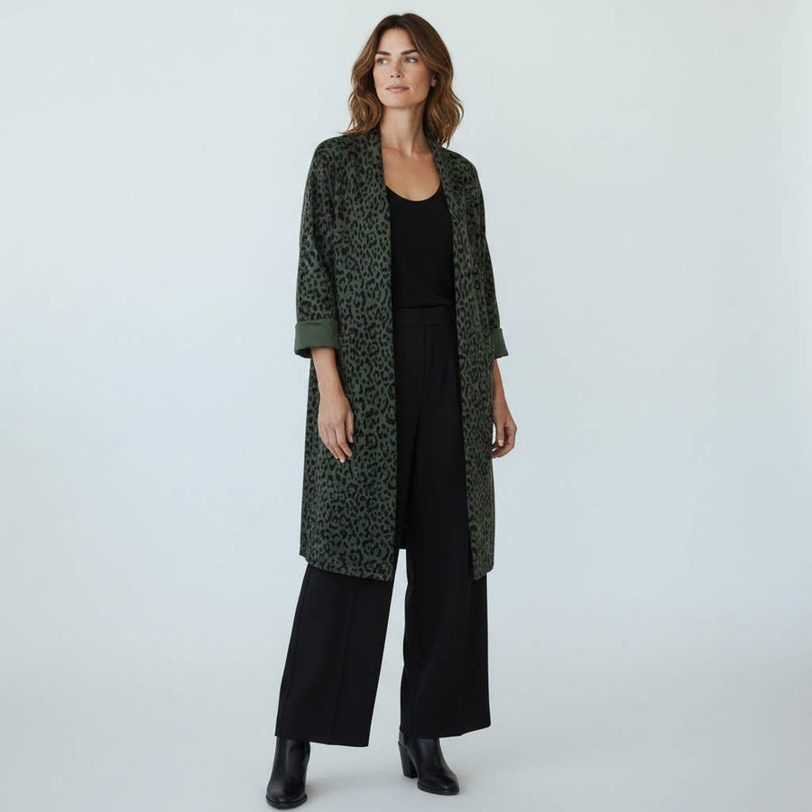 Stylish Animal Print Long Jacket