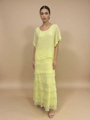 Stretchy Shredded Layered Maxi Dress