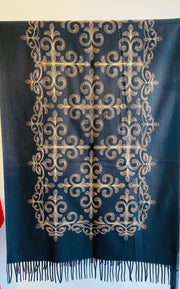 Embroidered Cashmere feel scarf