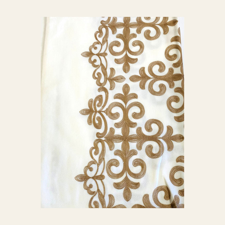 Embroidered Cashmere feel scarf