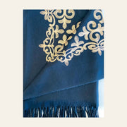 Embroidered Cashmere feel scarf