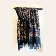 Embroidered Cashmere feel scarf