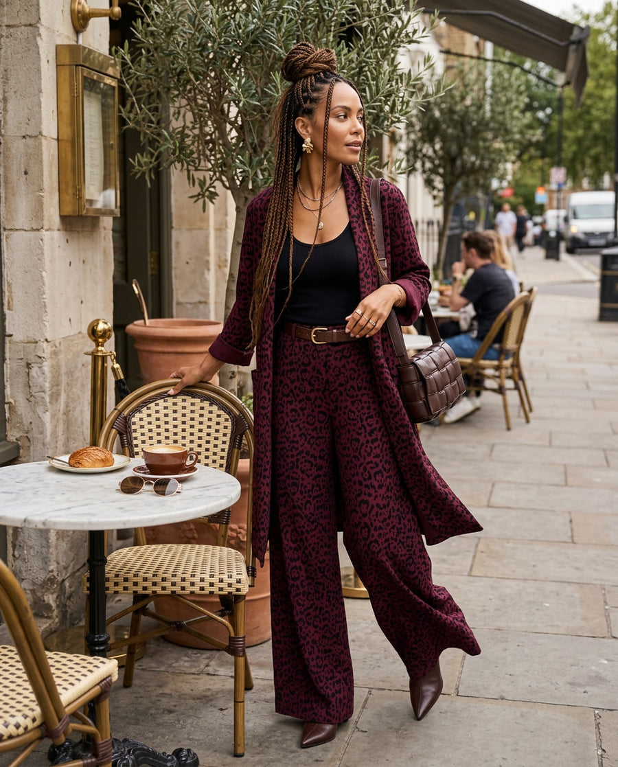 Stylish Animal Print Long Jacket