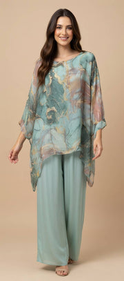 Classic Marble Print Silk Kaftan