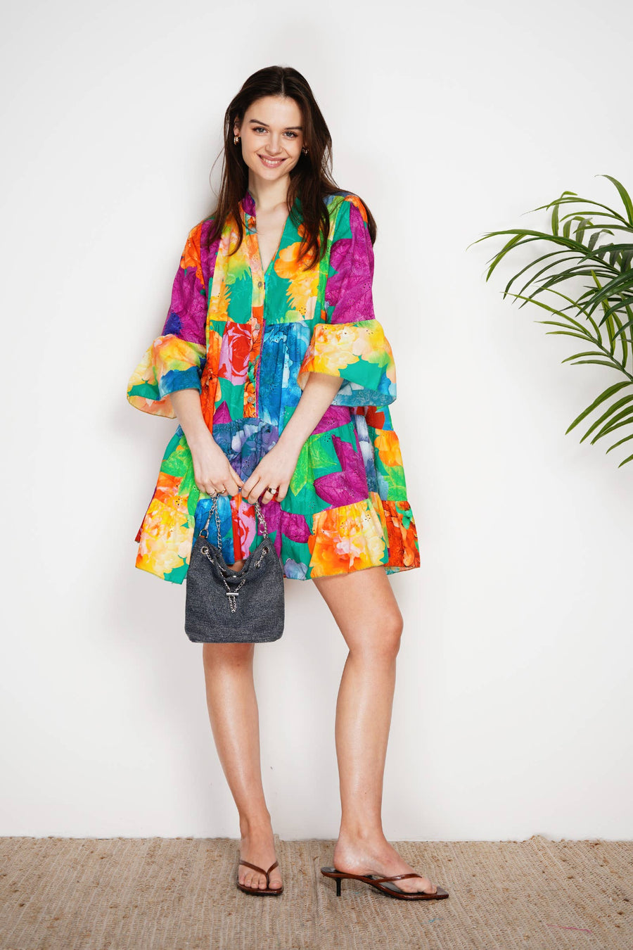 Short Eyelet Embroidery Dress