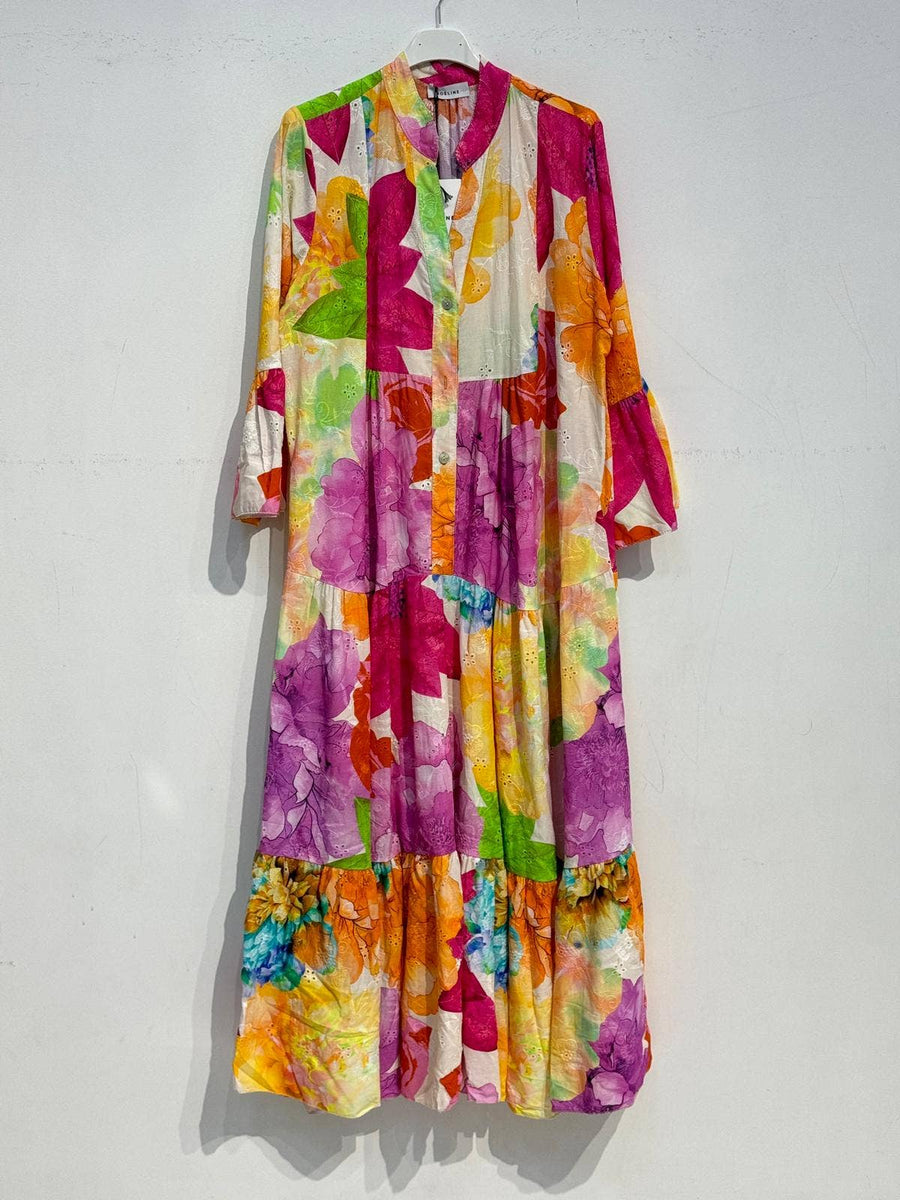 Embroidered Eyelet Print Dress