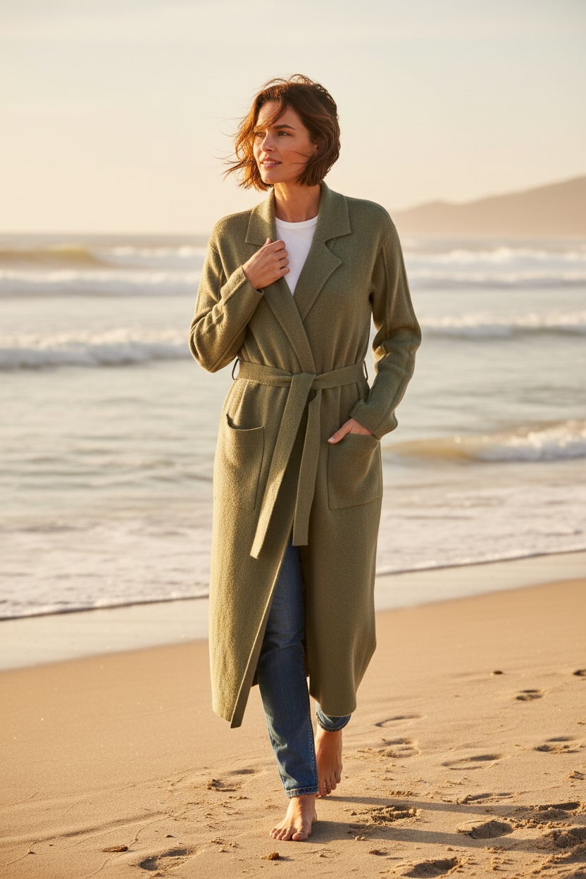 Classic knitted coat 13103. FALL WINTER CLOTHING