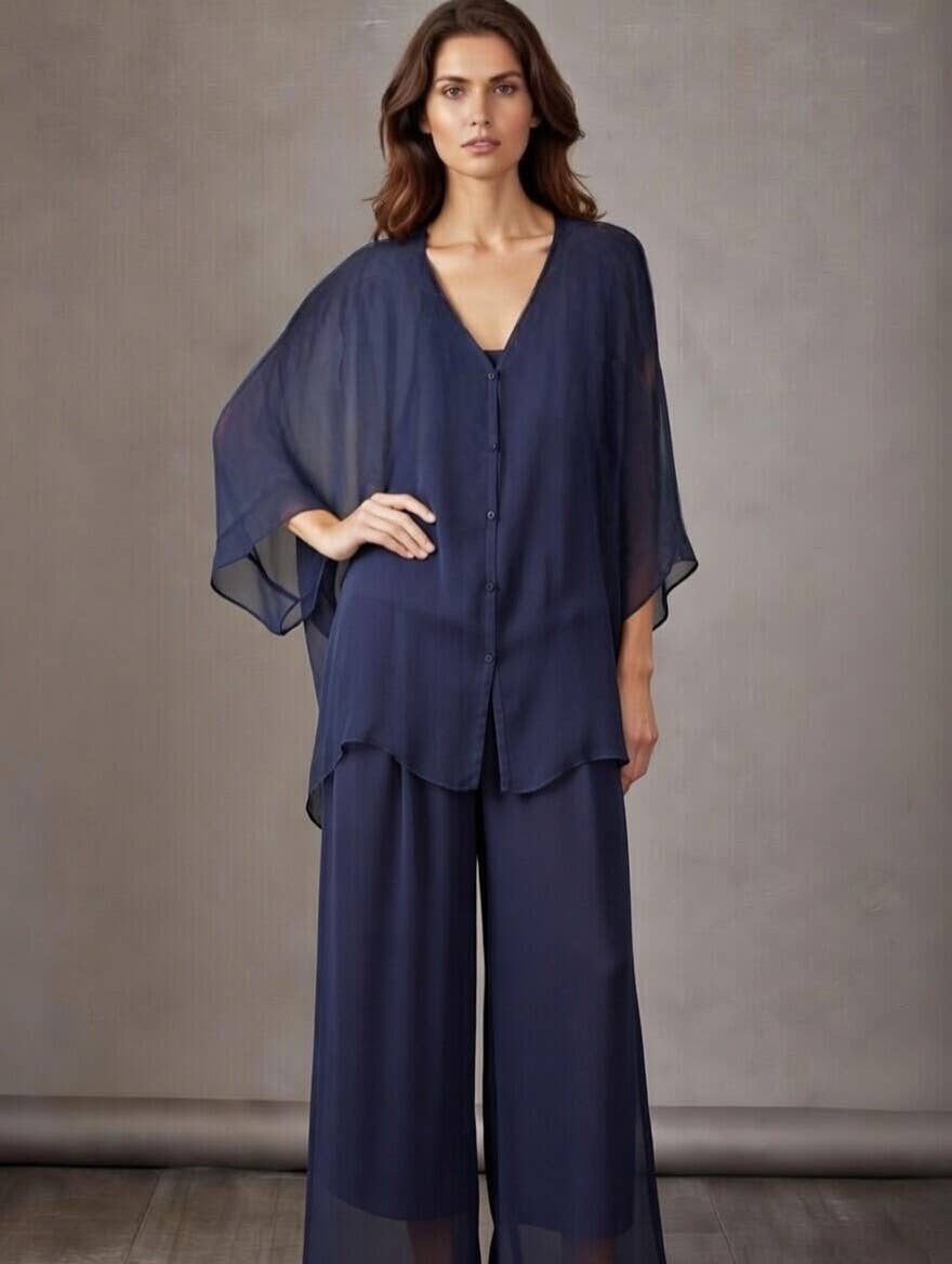 Thin Waistband Silk Trouser