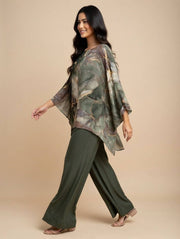 Classic Marble Print Silk Kaftan