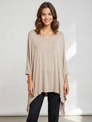 Classic Silk Poncho: Red / Missy