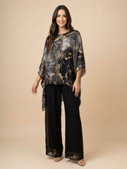 Classic Marble Print Silk Kaftan