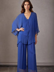 Thin Waistband Silk Trouser