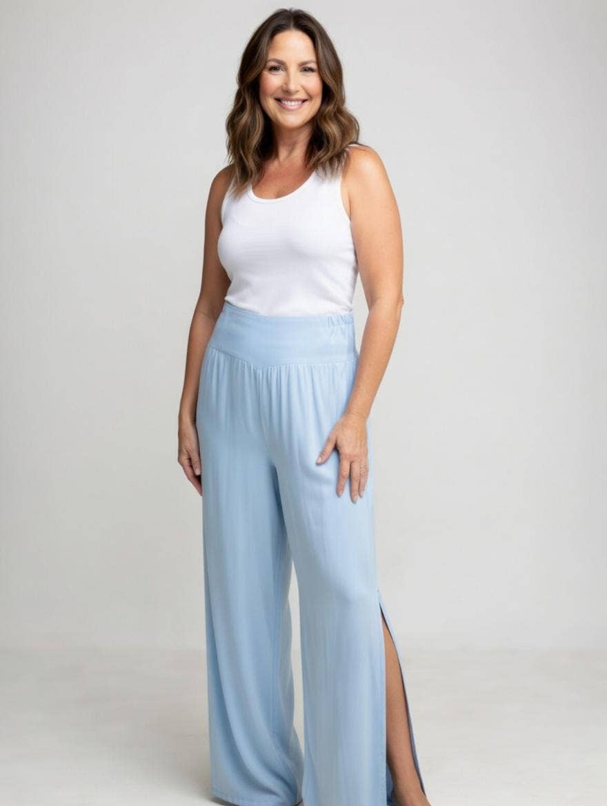 Split Leg Silk Trouser